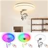 YARDIN Lampada da soffitto a LED, 36 W, RGB con altoparlante Bluetooth, dimmerabile, cielo stellato, illuminazione a soffitto piatta, con controllo app e telecomando, per camera da letto, cameretta