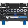 GEDORE Chiave a Bussola, Set di 15 Pezzi, 1/2 pollici, Chiave a Bussola Professionale, Bussole, Chiave a Bussola Cricchetto, Inserti, Chiave a Bussola Meccanico, 19 DMU 20, Blu