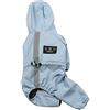 YAOTT Impermeabile per Cani in Mesh Traspirante Tutina per Cani con Pantaloni Felpa con Cappuccio Antipioggia Cappotto Pioggia Tuta Riflettente Cani Taglia Piccola Blu XL