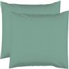 Le linge de Jules 2 federe 63 x 63 cm, colore: verde tiglio, 100% cotone a 57 fili