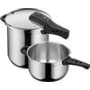 WMF Perfect - Set con fornello rapido Ø 22 cm, diametro 8 litri e mezzo + corpo 4 litri e medio, in acciaio inox Cromargan per induzione