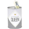 Dekohelden24 Salvadanaio in metallo, motivo: Shopping Queen, Ø 8,6 cm x H 12 cm