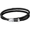 Maserati Jewels bracciale Uomo in Acciaio,Pelle riciclata,ip nero - JM223AVE18