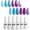 Vishine Smalto semipermanente in gel Vishine, smalto per unghie in gel UV LED Soak Off Colori viola blu paglierino