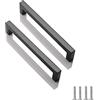 SYDARSYN 2 Pezzi Maniglie per Mobili da Cucina 160mm - Maniglia per Mobile in Acciaio Inox Nero Quadrato Maniglie per Guardaroba Porte Cassetti Armadio