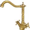 KOPYFANTAP Retrò Rubinetto Lavello Cucina Bronzo, Rubinetto Lavabo Alto in Ottone Anticato, 360° Girevole Vintage Miscelatore con Doppia Maniglia per Bagno Cucina