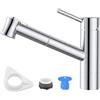 DAYONE Miscelatore per Cucina con Doccia Estraibile, Miscelatore Moderno per Bar, Miscelatore per Lavello con Spruzzatore a 2 Funzioni, Miscelatore per Lavello in Zinco per Cucina, Bar, Caravan, Cromo