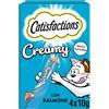 Catisfactions, Snack Cremoso Liquido per Gatto, con delizioso Salmone, 11 Confezioni da 40g
