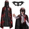 Landifor 2pz Mantello di Halloween per Bambini Set Mantello con Cappuccio Mantello di Hallowe con Impronte di Mani Insanguinate-per Bambino Bambina Hallowe Carnevale Travestimento Cosplay Festa Regalo