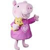 Peppa Pig, Le ninnananne di Peppa, bambola di peluche che canta con orsacchiotto accessorio, 3 canzoni, 3 frasi, dai 3 anni in su