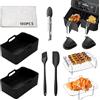 Nuangoo 10 Pezzi Accessori Per Friggitrice Ad Aria,Silicone Per Friggitrice Ad Aria Accessori,per Ninja Foodi AF400EU AF300EU 7.6L-9.5L e altre friggitrici ad aria doppia zona