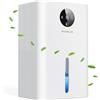 QUIQEI Deumidificatore Elettrico 1800 ml, Ultra Silenzioso, Sbrinamento Automatico, Spegnimento Automatico, Luce LED a 7 Colori