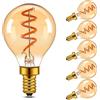 Century Light E14 lampadina LED, 3W Vintage Edison filamento lampadina G45 forma goccia 30W sostituisce, 2200K calda lampadina per lampadari decorativi, 50lm, 230V, vetro ambrato, CRI90 +, 6 pezzi