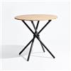 39F FURNITURE DREAM Tavolo da Pranzo Design Moderno Effetto Legno Gambe Rotonde Incrociate, Scuro, 80 x 80 x 75 cm, ingegnerizzato Metallo, Rovere Moro, 80x80x75cm