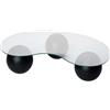 Hanah Home Modern Rustic Coffee Table, Black, 120 x 70 x 30 | Top of Table: 100% vetro temperato, Leg's: poliuretano casting Modern Home Office & Study Spaces, Elegant and Functional Design