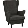 Totò Piccinni Poltrona LILIBET classica comoda con braccioli e schienale alto per un massimo Relax (Poltrona, Marrone Scuro)