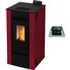 Generico Stufa a Pellet ventilata Alida 9 Stagna 8,74 Kw Bordeaux 4 Stelle 83,70 m2 riscaldabili On Fire Line (Stufa + Modulo Wifi)