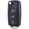 OcioDual Chiave a 3 Pulsanti Compatibile con Golf Mk6 T1guan Polo Passat CC Seat Skoda Octavia, Guscio Telecomando a Distanza, Cover Auto Sostituzione Pieghevole Custodia Fob di Ricambio Shell Case
