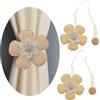 GIRASOLE HOME Fermatenda in Stoffa a Forma di Fiore con Magneti 2 Pezzi, Beige