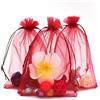jijAcraft 100pz Sacchetti Regalo in Organza Grandi 13x18cm Borse Organza con Coulisse, per Matrimonio Festa Favore, Caramella, Gioielli (Rosso vino)