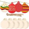 Xlong 40 Pezzi Decorazioni Natalizie Legno,Decorazioni Albero di Natale in Legno (D)