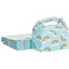 Blue Panda Scatole per dolcetti , confezione da 24 scatole di carta per bomboniere, motivo arcobaleno, per compleanni ed eventi, 24 scatole per feste, 15,2 x 8,4 x 9,1 cm
