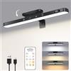 WILLED Lampada da parete senza fili, 3 W con telecomando, lampada da parete a batteria interna, 3 temperature di colore, dimmerabile, lampada da parete a LED ricaricabile con timer, nero