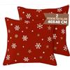 SoNiT home decor SONIT - Federe Natalizie per Cuscini Divano - Copricuscini Per Divano Salotto e Camera - 2 Pezzi - Copri Cuscino Made In Italy - Federe Cuscini Stella Natalizio 40x40 cm