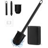 AONAT Scopino per WC, portascopino in silicone, set pulizia profonda WC con supporto asciugatura rapida (nero)