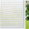 rabbitgoo Pellicola per Vetri Finestre Privacy con Motivo a Strisce 30x300cm, Pellicole Adesivo Satinata Opaca Decorativa, Pellicola Privacy Finestre Non Adesiva per Ufficio, Cucina e Casa
