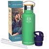 LG Luxury & Grace Borraccia Termica Acciaio Inox 500ml 24h Freddo 12h Caldo Doppia Parete Senza BPA, Antigoccia Funda Neoprene + 2 Tappi Cantimplora Sport, Viaggio, Ufficio, Outdoor