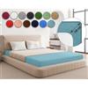 Sesto Senso Lenzuolo con Angoli 180x200 Blu Spugna Frotte 100% Cotone