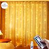 ZYRIVON Tenda Luminosa Natale, 10 * 3M*3M 300 LED Luci Tenda con Telecomando, 8 Modalità e 6 Livelli di Luminosità, IP44 Impermeabile Tenda Luminosa Esterno Interno per Natale, Giardino e Finestre
