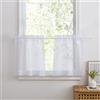 PONY DANCE Tendine Finestra a Vetro Tende Bianche Cucina Trasparenti per Interni Decorazione Tenda Salotto con Tasca per Soggiorno 2 Pezzi 60x90 CM