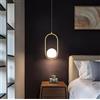Partenopea® Lampadario a sospensione lampada moderna da soffitto con corpo in metallo color bronzo e sfera in vetro attacco per lampadina G9 (Oro, Sfera 200mm)
