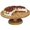 Relaxdays 2X Alzata Rotonda per Torte, in bambù, Piatto da Portata con Piedistallo, Vassoio HxD: 11,5x33 cm, Marrone Chiaro