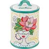 Baroni Home Barattolo Zucchero Decorato in Ceramica con Coperchio Ermetico, Zuccheriera Accessorio da Cucina Colorato Resistente, Linea Stylish, 10,5x10,5x17 cm