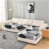 ZZDZW Copridivano 3 Posti con Penisola Copri Divano Angolare a Destra a Sinistra Elasticizzato Copridivani a SX a DX Elasticizzati Universali Copertura Fodera per Divano Sofa Cover