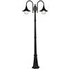 KBkiloyn Nero E26/E27 Colonna Luce Cortile Lampioni 2-Luci della Lampada della Posta Giardino Patio Palo Alto Lanterna Acrilico Paralume Prato Luce di Alluminio Pilastro Apparecchio