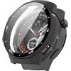 FTRONGRT Cover Compatibile con Huawei Watch GT 5 Pro 46mm, PC + Pellicola Temperata, con scala, Antigraffio Custodia Protettiva Compatibile con Huawei Watch GT 5 Pro 46mm. Nero