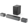 ULTIMEA 5.1 Surround Soundbar, 3D Surround Sound System Virtuale, Soundbar per Dispositivi TV con Subwoofer e Altoparlanti Posteriori, Surround e Bassi Regolabili Home Theatre, Poseidon Serie D50