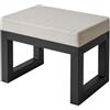 IBUYKE 16" Piccolo Poggiapiedi Ottomano, Sgabello Rettangolare in lino con Sedile Imbottito e Gambe in Metallo, Poggiapiedi Ottomano Moderno per Poltrona Camera da Letto Soggiorno, Grigio WBD001G