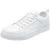 Generisch Sneaker da uomo, colore bianco, in pelle PU, scarpe basse, comode, scarpe da corsa, leggere, unisex, suola con plateau, scarpe da ginnastica alla moda, scarpe da corsa versatili, bianco, 43 EU