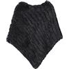 WSPDSD Vera Pelliccia Lavorata A Maglia Pelliccia Di Coniglio Poncho Gilet Gilet Moda Avvolgente Cappotto Vtg Scialle Signora Pelliccia Naturale Festa di Nozze All'ingrosso - 9 Nero, Taglia Unica