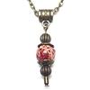 Handmade Collana bohémien da donna color bronzo antico con pendente in pietra naturale e catena vintage