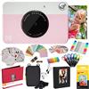 KODAK Printomatic Fotocamera istantanea (Rosa) Pacchetto all-Inclusive + Carta F