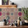 HORIWE Adesivi per piastrelle in stile mosaico, 24 pezzi, PVC, adesivi per piastrelle, piastrelle marocchine, autoadesivi, impermeabili, per cucina, armadio, mobili, tavolo..