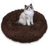 SPRINGOS - Cuccia per cani rotonda, in pelliccia sintetica, confortevole, morbida, con fondo antiscivolo (80 cm, marrone)