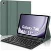 SENGBIRCH Custodia con Tastiera Samsung Galaxy Tab A9 Plus, Tastiera Samsung Galaxy Tab A9+ 11, Samsung Galaxy Tab A9+ Cover con Tastiera Italiano, Tastiera Bluetooth Wireless & Slim Smart Cover, Verde Scuro