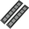 jinminamz 2 griglie di ventilazione per porta, in alluminio, rettangolari, 250 x 50 mm, protezione dagli insetti per camper, guardaroba, cucina, ecc. (nero)
